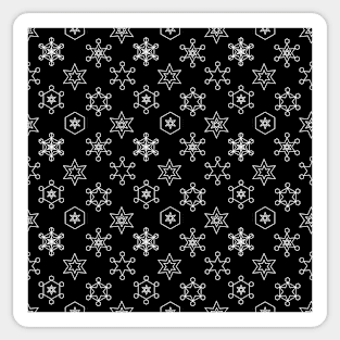 Assorted Snowflakes on Black Sticker